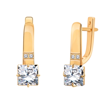 Серьги из серебра с золочением и фианитами арт. 22053з-925