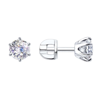 Серьги-пусеты из серебра с фианитами арт. 94027714