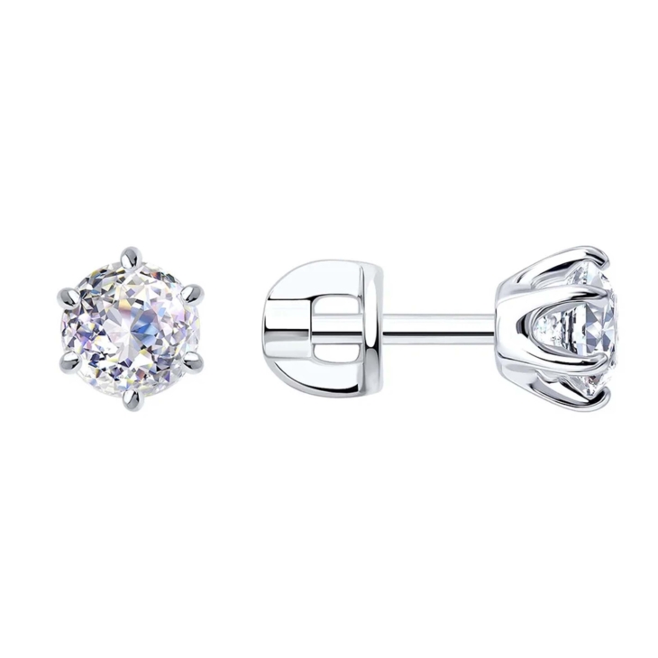 Серьги-пусеты из серебра с фианитами арт. 94027714