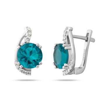 Серьги из серебра с выращ. аквамарином арт. 653251