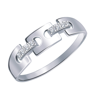 Кольцо из серебра с фианитами арт. 10928-925