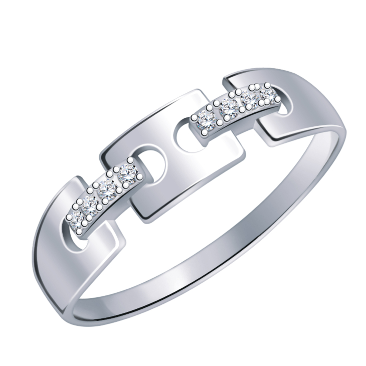 Кольцо из серебра с фианитами арт. 10928-925