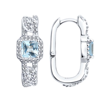 Серьги из серебра с топазами и фианитами арт. 92025399