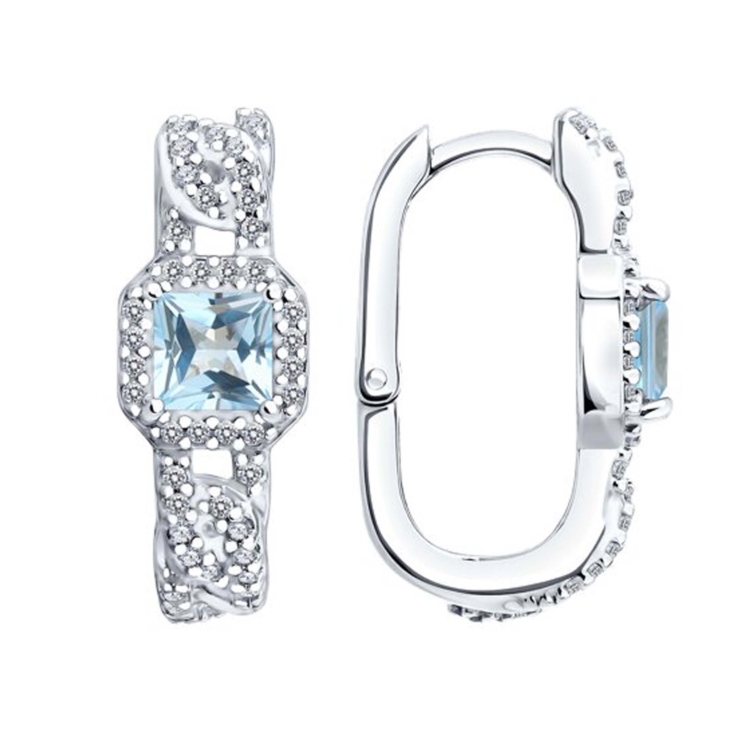 Серьги из серебра с топазами и фианитами арт. 92025399