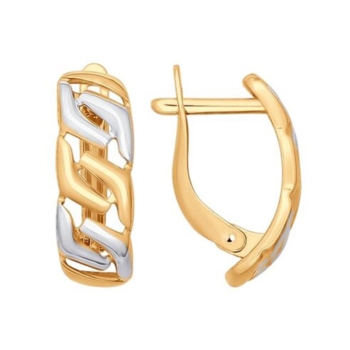 Серьги из комбинированного золота арт. 027085