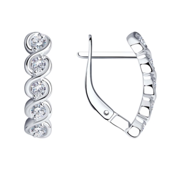 Серьги из серебра с фианитами арт. 94025111