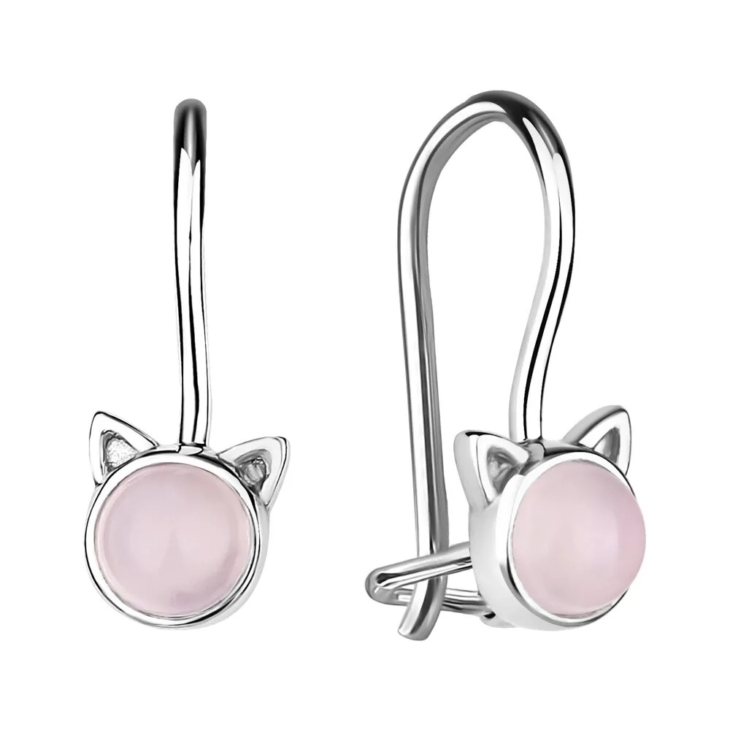 Серьги из серебра с розовым кварцем арт. 652044