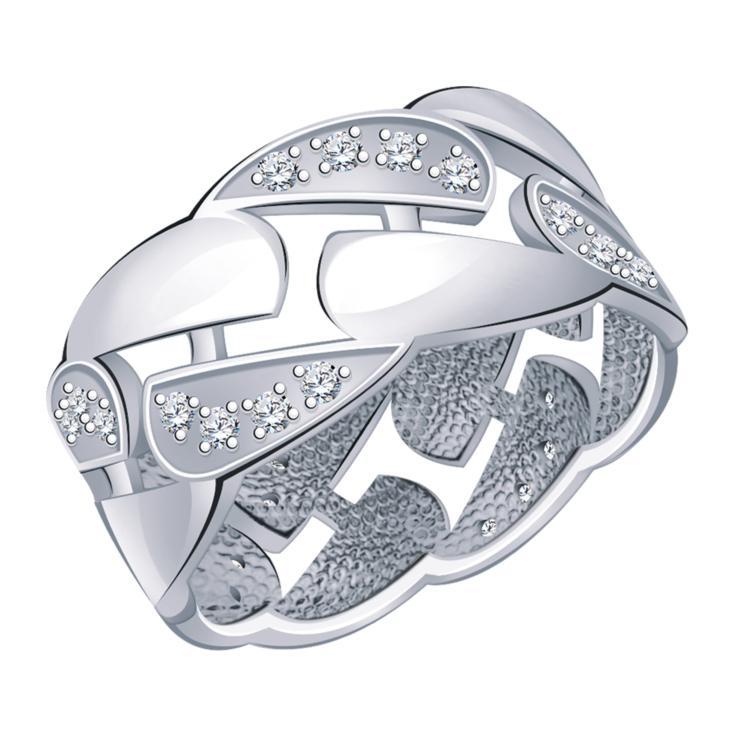Кольцо из серебра с фианитами арт. 11007-925