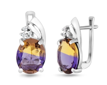 Серьги из серебра с выращ. аметрином арт. 656238