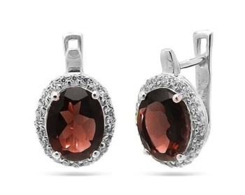 Серьги из серебра с гранатом арт. 640993