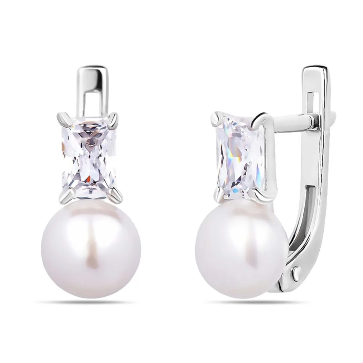 Серьги из серебра с жемчугом арт. 643076