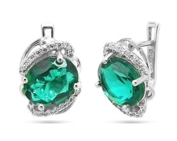 Серьги из серебра с зеленым аквамарином арт. 632406