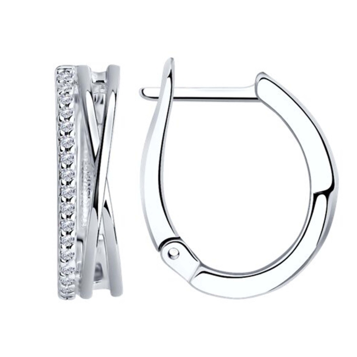 Серьги из серебра с фианитами арт. 94025820
