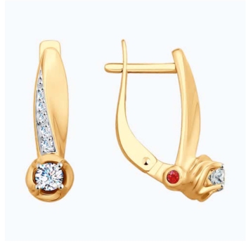 Серьги из золота с фианитами арт. 027966