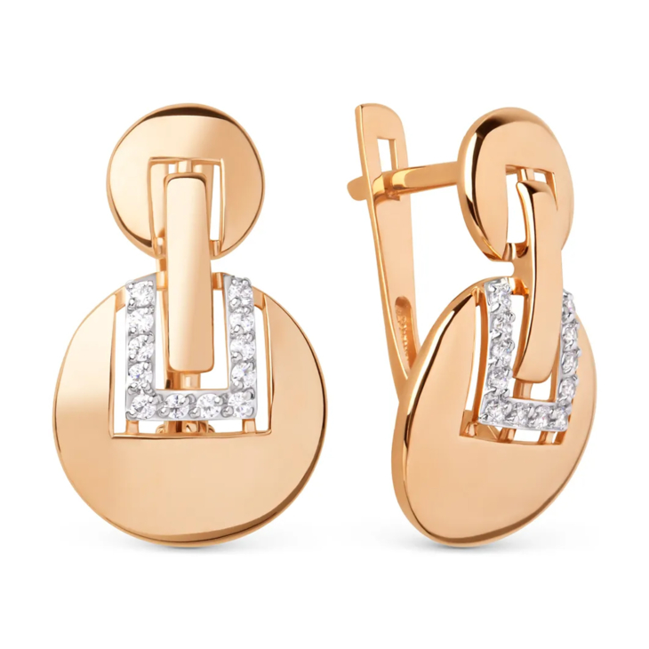 Серьги из золота с фианитами арт. 025762-1102