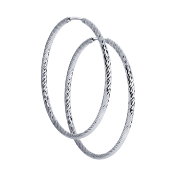 Серьги-конго из серебра с алмазной гранью 30 мм. арт. 94140003