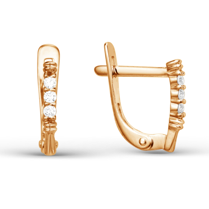 Серьги из золота с фианитами арт. 001252-1102