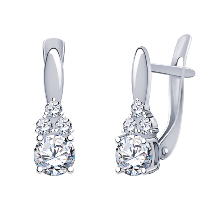 Серьги из серебра с фианитами арт. 21359-925