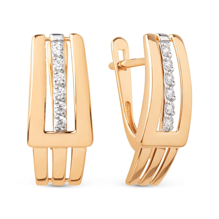 Серьги из золота с фианитами арт. 024662-1102