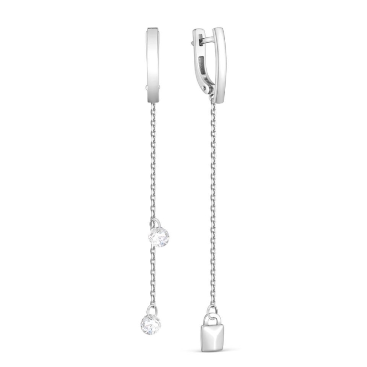 Серьги женские из серебра с фианитами арт. 421-10-624р