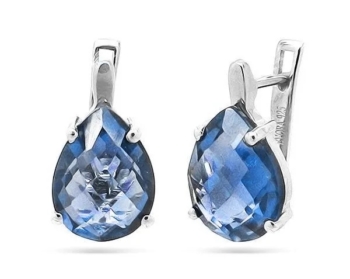 Серьги из серебра с выращ. танзанитом арт. 637810