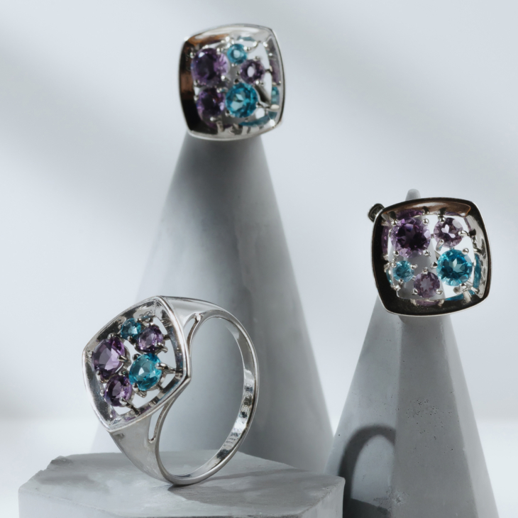 Серьги из серебра с аметистами арт. 94-320-00989-1