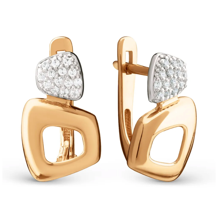 Серьги из золота с фианитами арт. 034192-1102