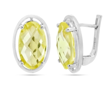 Серьги из серебра с лимонным топазом арт. 648435