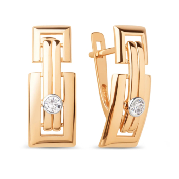 Серьги из золота с фианитами арт. 025562-1102