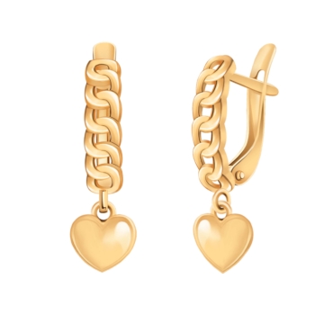Серьги из золоченного серебра с Сердцем арт. 21277з-925