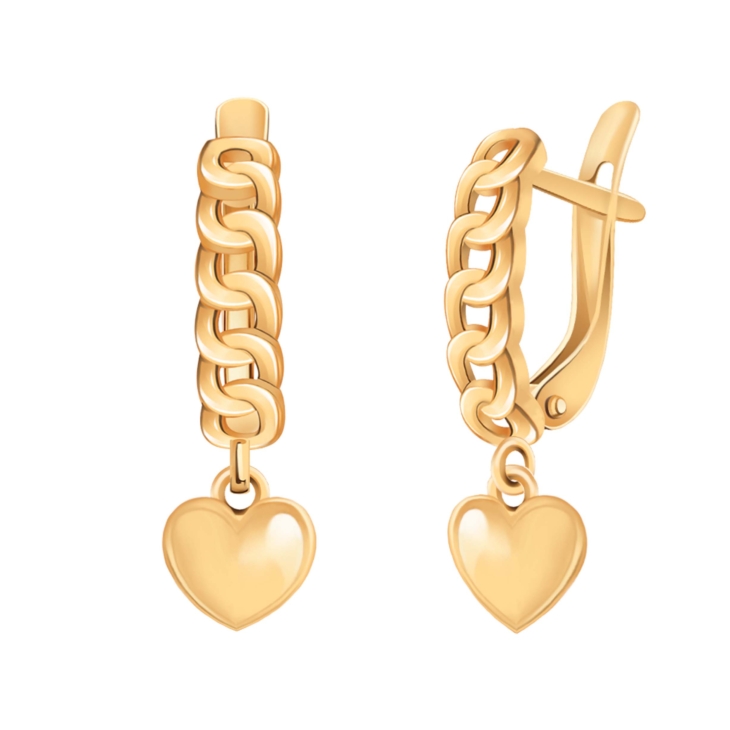 Серьги из золоченного серебра с Сердцем арт. 21277з-925