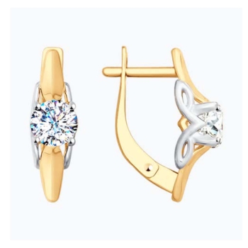 Серьги из золота с фианитами арт. 027937