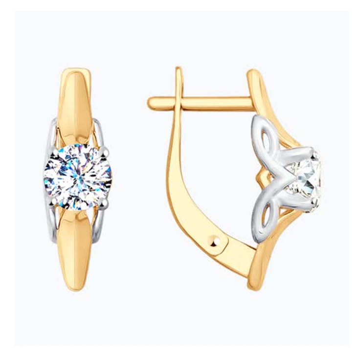Серьги из золота с фианитами арт. 027937