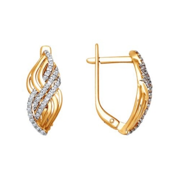Серьги из золота с фианитами арт. 024537