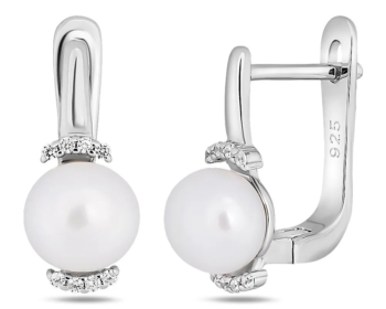 Серьги из серебра женские с жемчугом арт. 657370