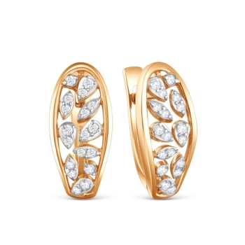 Серьги из золочёного серебра с фианитами арт. С-3921зр00