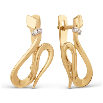 Серьги со змейкой из золота арт. 034412-1102