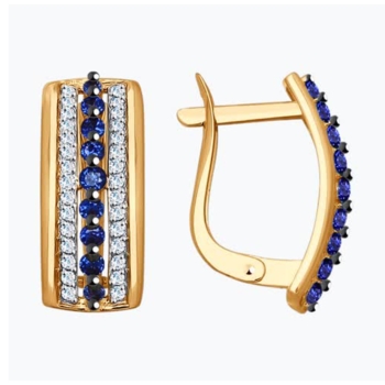 Серьги из золота с фианитами арт. 027661