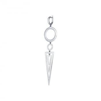 Одиночная серьга из серебра