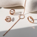 Серьги, кольцо, браслет из золоченного серебра