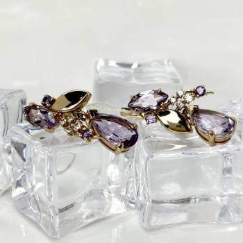 Серьги из золота с аметистами арт. с120-193Ам