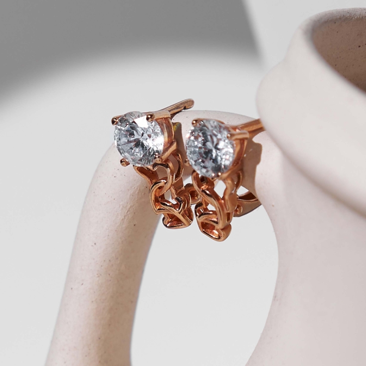Серьги из золочёного серебра с фианитами арт. 93020367