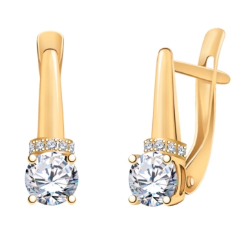 Серьги из серебра с золочением и фианитами арт. 21353з-925