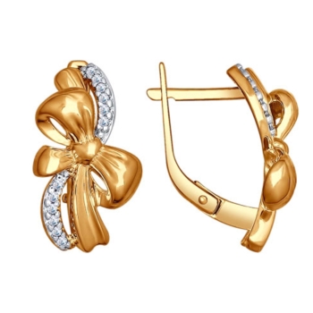 Серьги из золоченного серебра с фианитами арт. 93020771