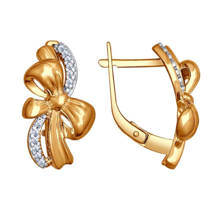 Серьги из золоченного серебра с фианитами арт. 93020771