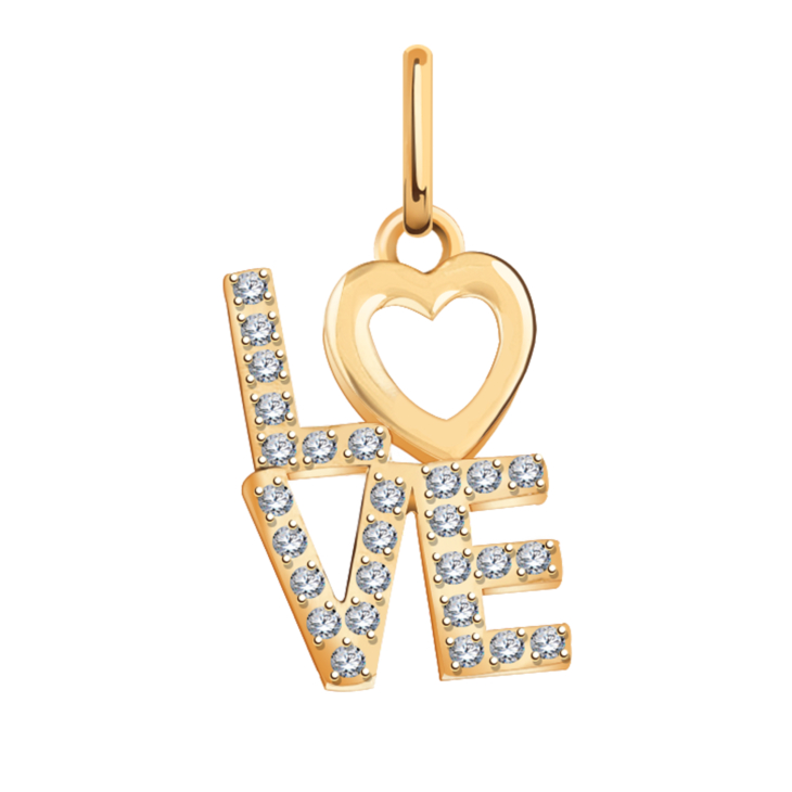 Подвеска LOVE из золота с фианитами арт. 5810