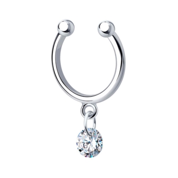 Серьга-кафф из серебра с фианитом арт. 94170161