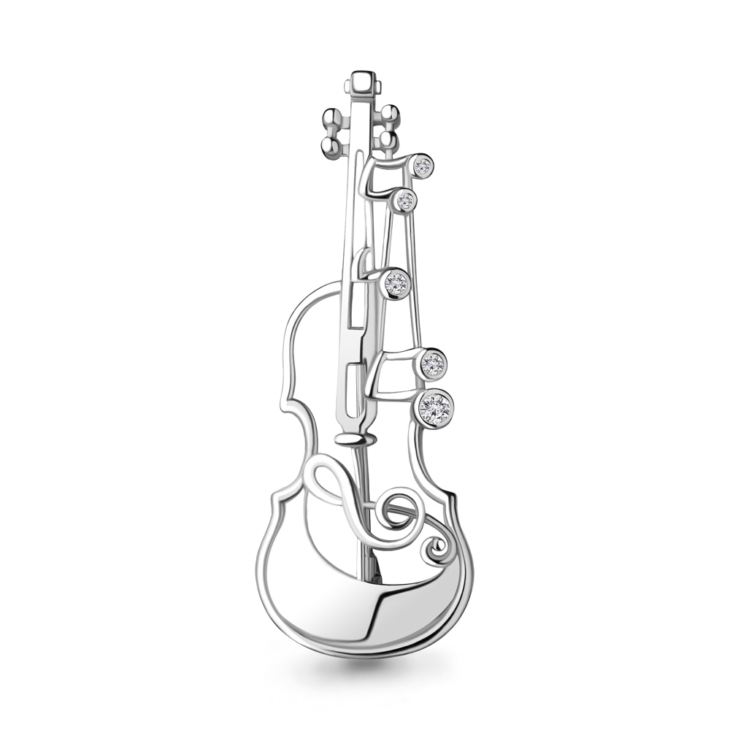 Брошь из серебра с фианитами из коллекции JAZZ арт. 77376А.5