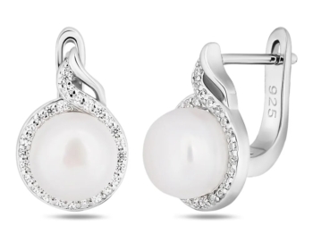 Серьги из серебра с жемчугом арт. 657366