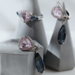 Серьги из серебра с морганитом и ситалом арт. 901022005